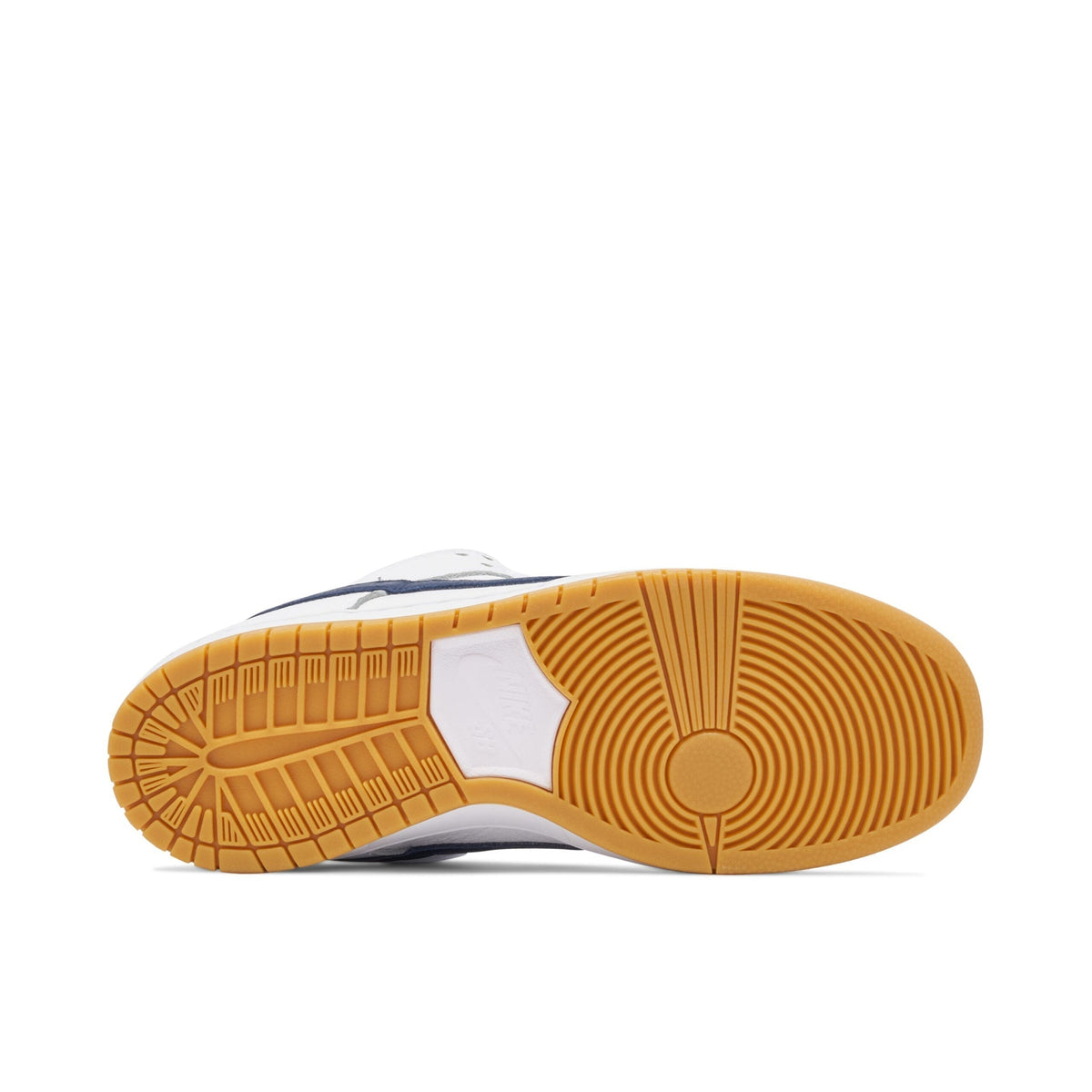 Nike SB Dunk Low Orange Label Sneakers - White & Navy with Gum Sole