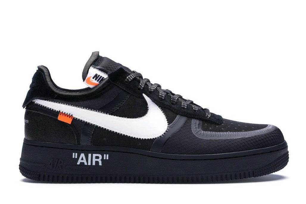 Off-White x Nike Air Force 1 Low Sneakers - Black with White Swoosh
