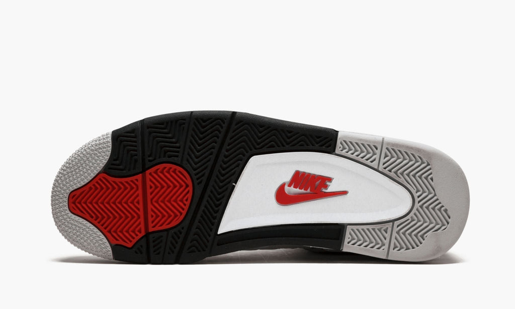 Air Jordan 4 Retro White Cement Sneakers - White, Gray & Black