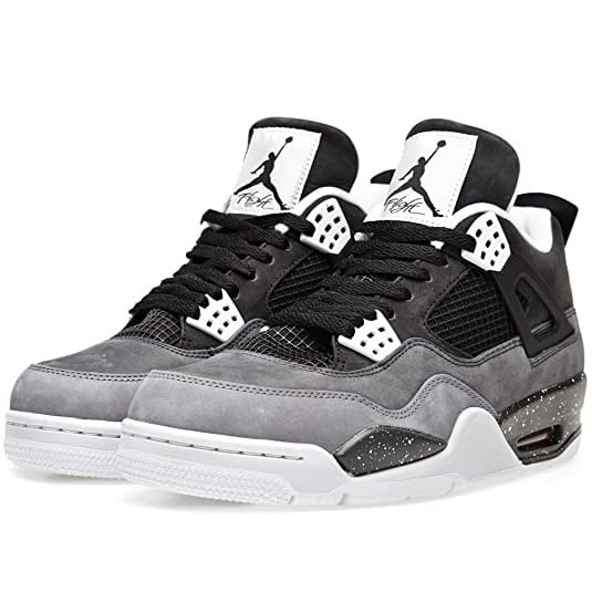 Air Jordan 4 Retro Sneakers - Black & Gray with Speckled Midsole