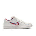 Parra x Nike SB Dunk Low Sneakers - White with Multicolor Layered Swooshes