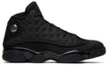 Air Jordan 13 Retro Sneakers - All Black with Textured Side Panels