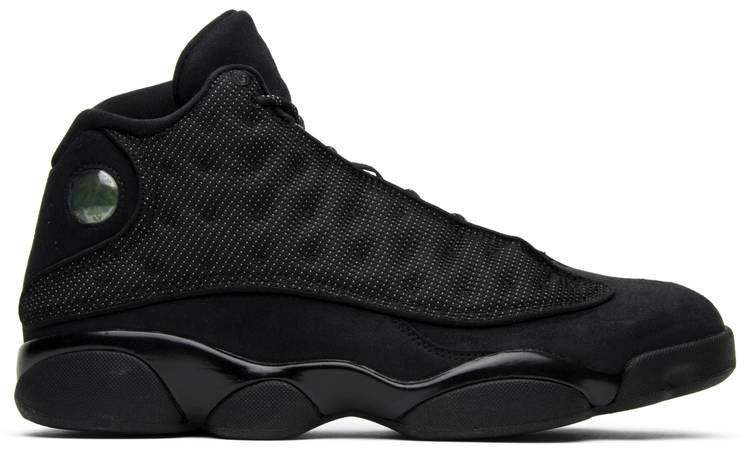 Air Jordan 13 Retro Sneakers - All Black with Textured Side Panels