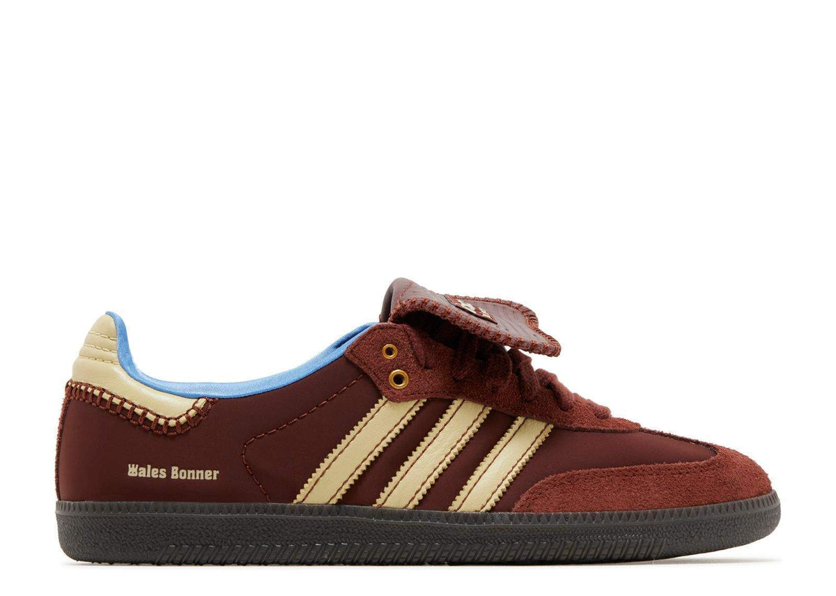 Wales Bonner x adidas Samba Sneakers - Burgundy & Cream with Blue Lining