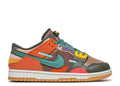 Nike Dunk Low Scrap Sneakers - Multicolor Patchwork with Teal Swoosh & Gum Sole
