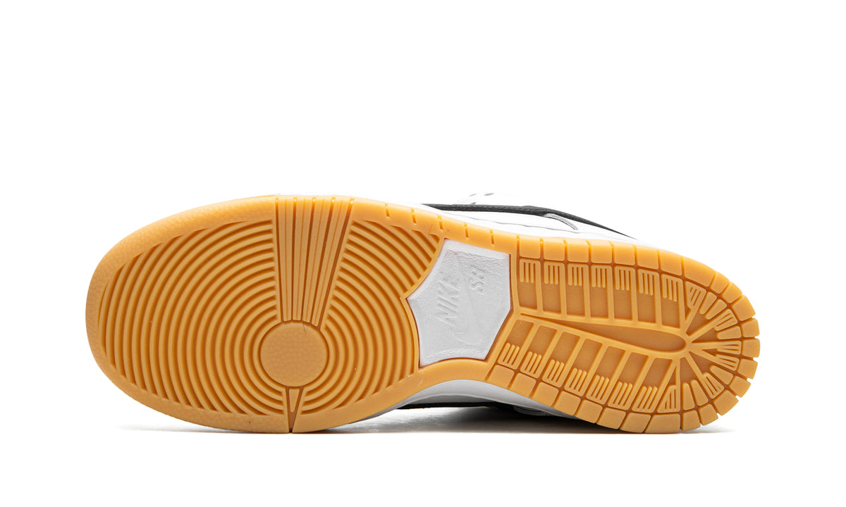 Nike SB Dunk Low Sneakers - White and Black with Gum Sole