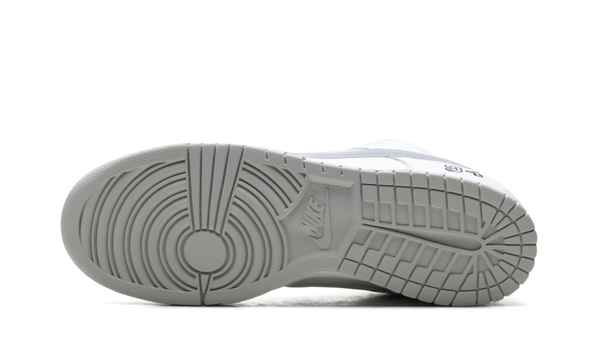 Nike Dunk Low Sneakers - White & Gray with 94 Heel Detail