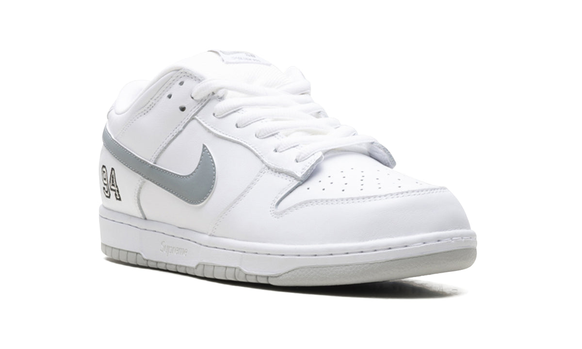 Nike Dunk Low Sneakers - White & Gray with 94 Heel Detail