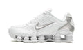 Nike Shox TL Sneakers - White & Metallic Silver with Red Accents