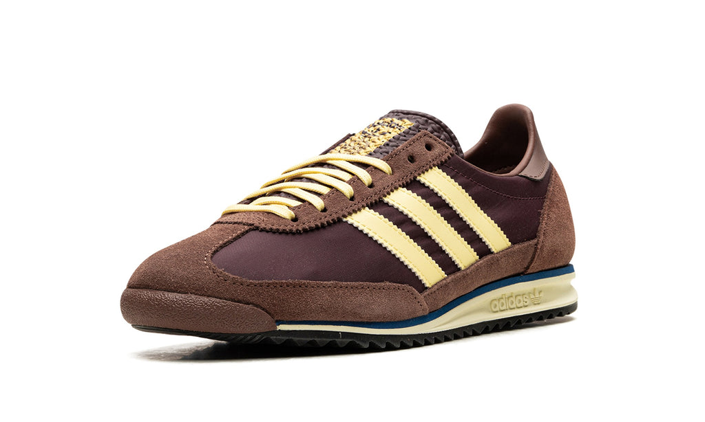 adidas SL 72 OG Sneakers - Brown/Pale Yellow with Blue Midsole Accent