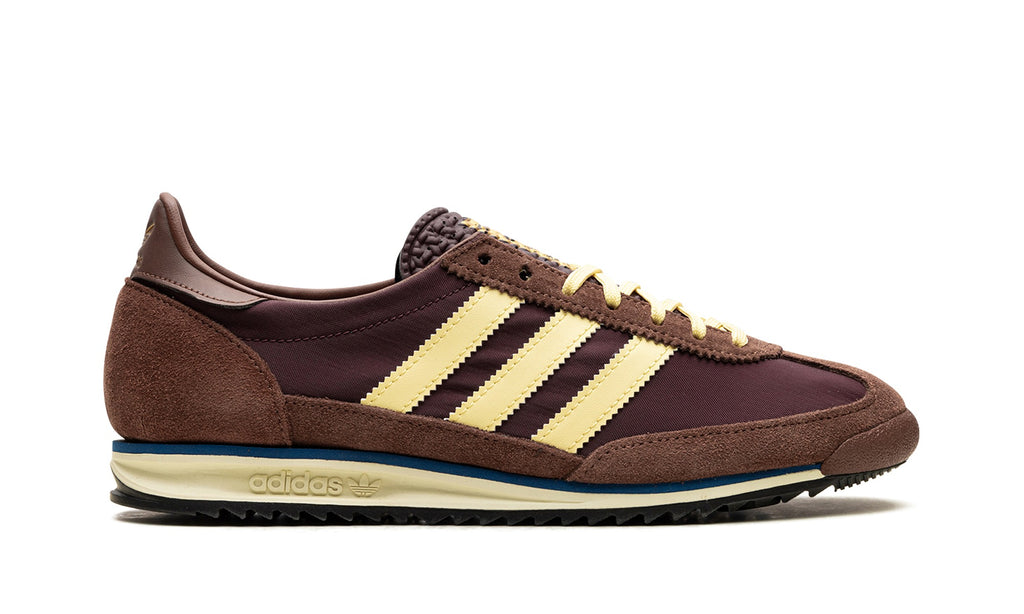adidas SL 72 OG Sneakers - Brown/Pale Yellow with Blue Midsole Accent