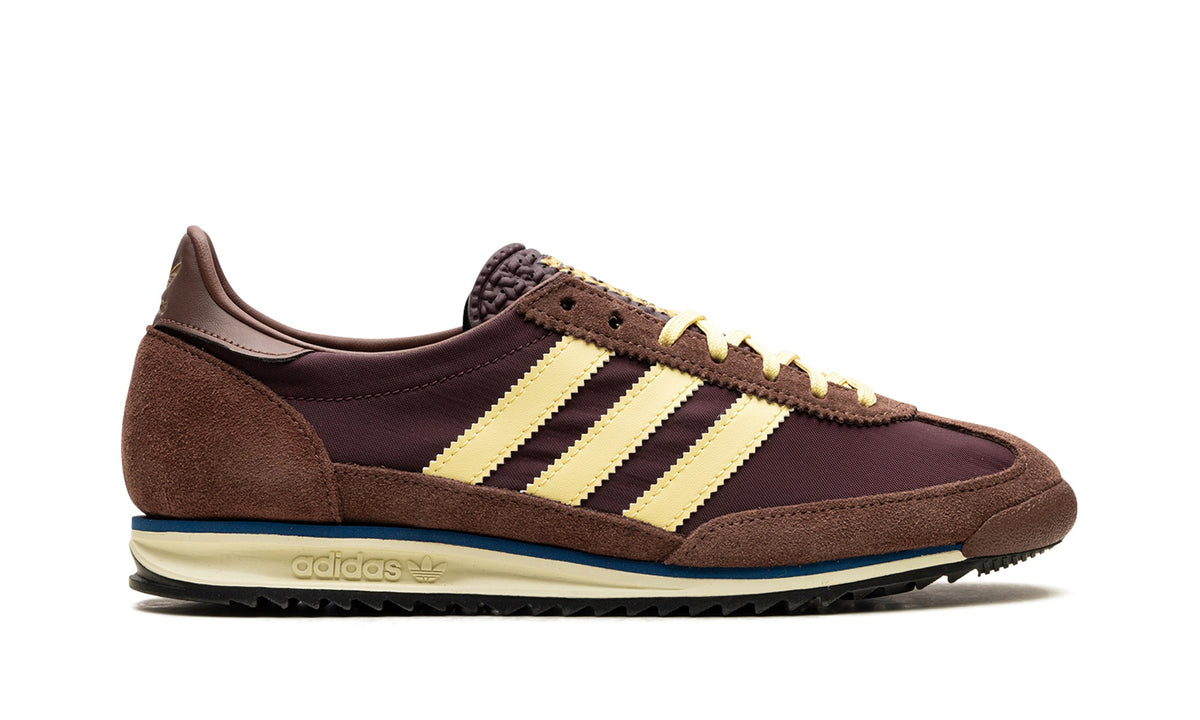 adidas SL 72 OG Sneakers - Brown/Pale Yellow with Blue Midsole Accent