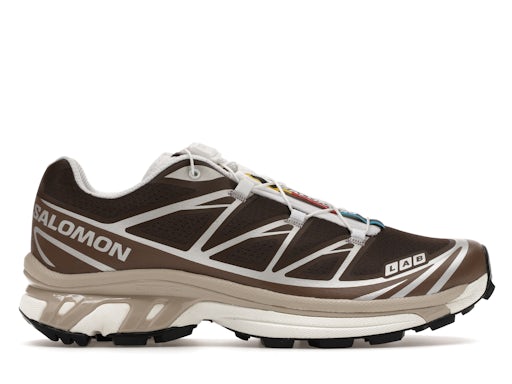 Salomon XT-6 Sneakers - Dark Brown & Taupe with Cream Accents