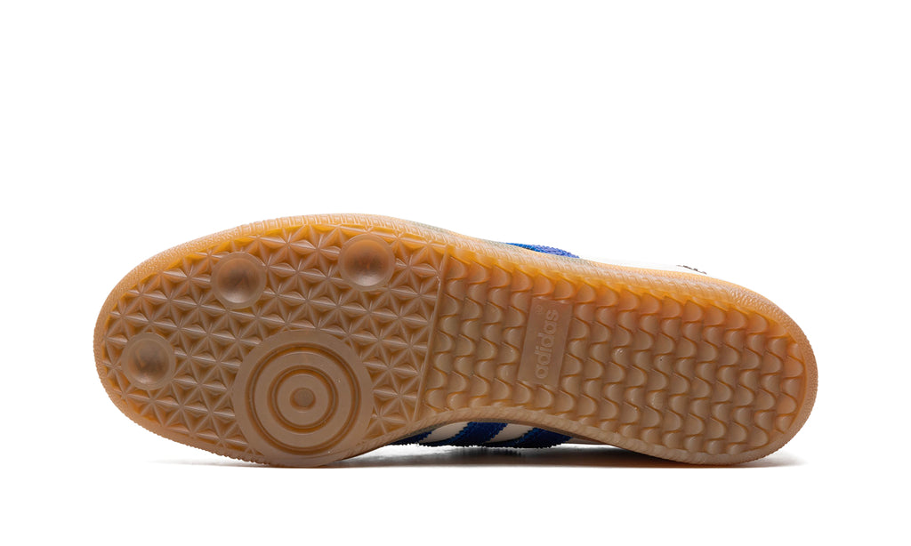 adidas x Wales Bonner Samba Sneakers - Cream White, Blue Woven 3-Stripes & Gum Sole