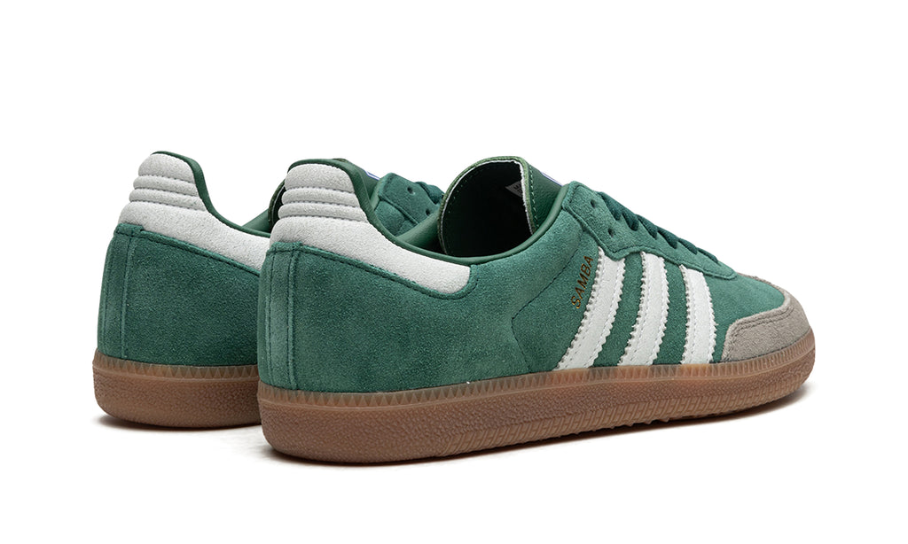 adidas Samba OG Sneakers - Green & White with Grey T-Toe and Gum Sole