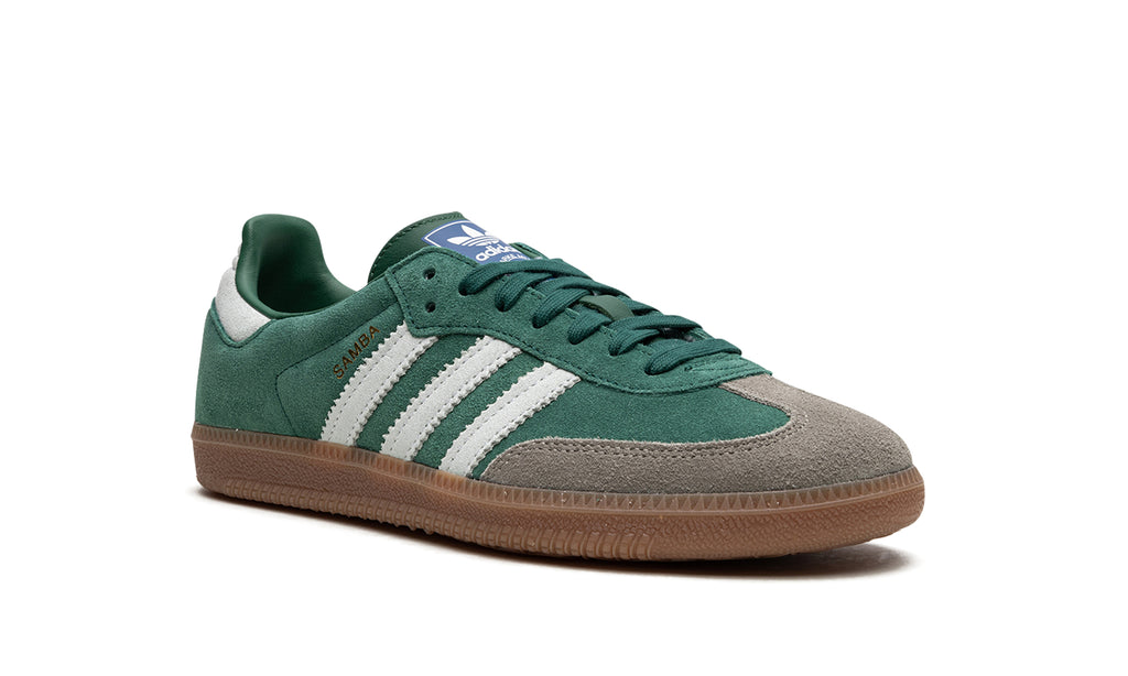 adidas Samba OG Sneakers - Green & White with Grey T-Toe and Gum Sole