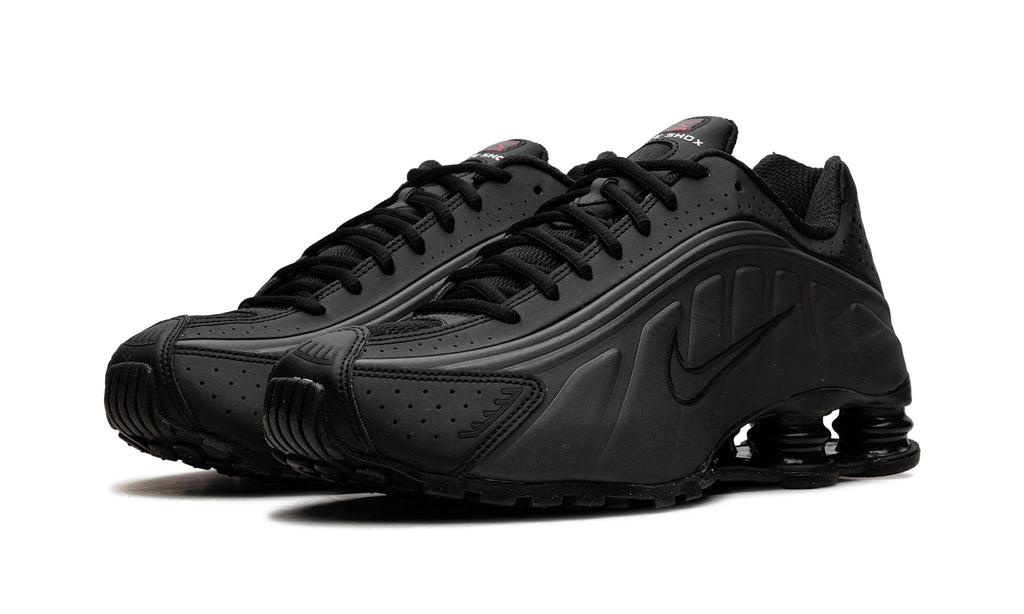 Nike Shox R4 Sneakers - All Black with Four-Column Heel Design