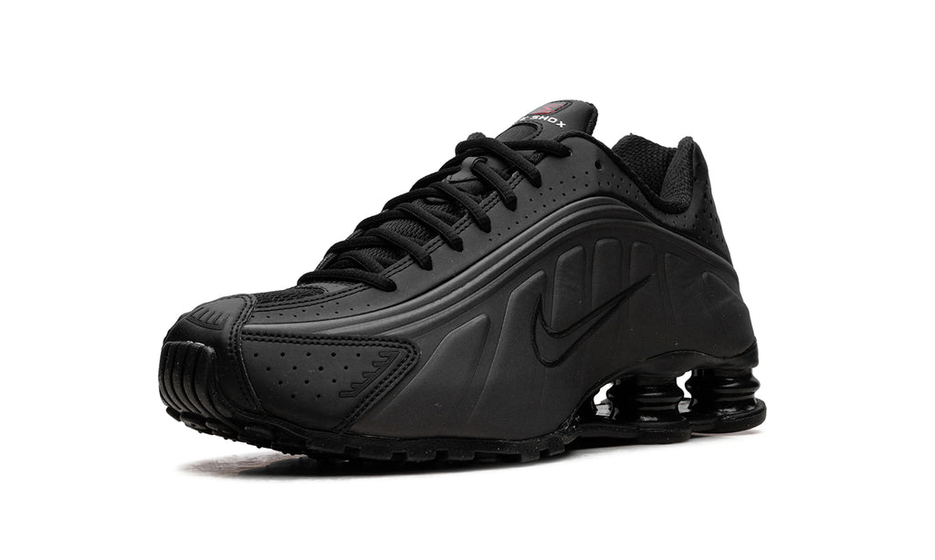 Nike Shox R4 Sneakers - All Black with Four-Column Heel Design