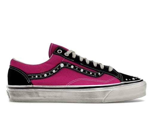Vans Old Skool Sneakers - Pink & Black with Pearl-Style Studs