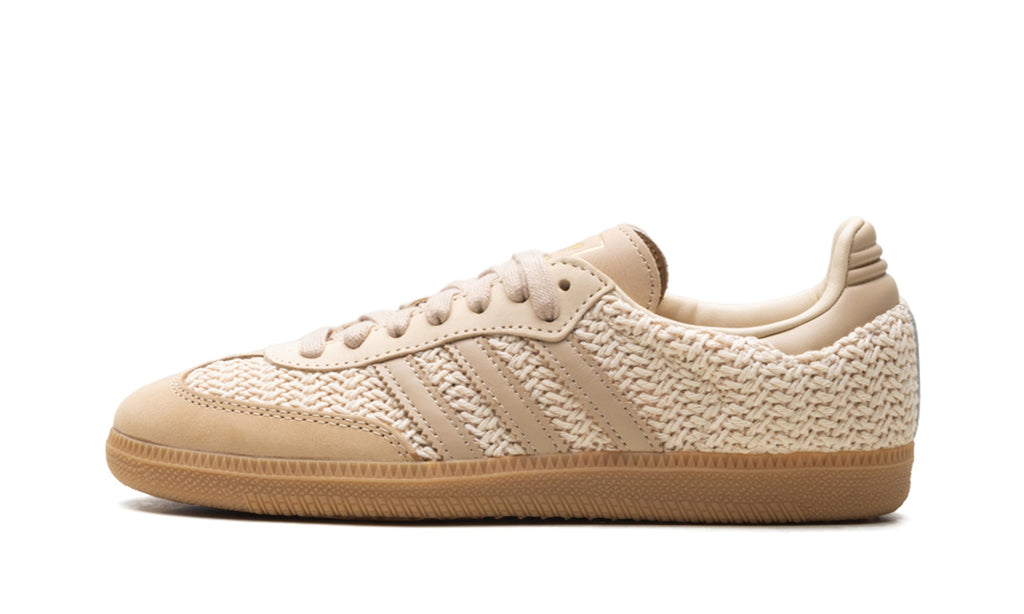 adidas Samba OG Crochet Sneakers in Beige & Gum