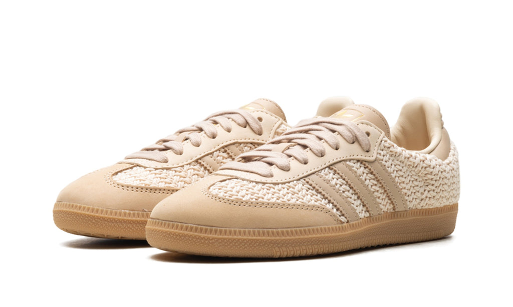 adidas Samba OG Crochet Sneakers in Beige & Gum