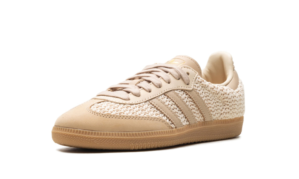 adidas Samba OG Crochet Sneakers in Beige & Gum