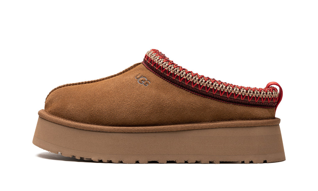UGG Tazz Platform Slippers – Chestnut Brown & Red