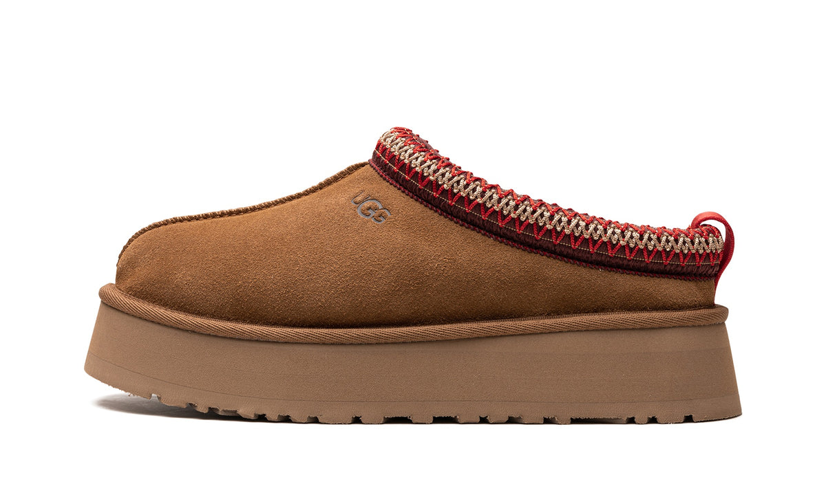 UGG Tazz Platform Slippers – Chestnut Brown & Red
