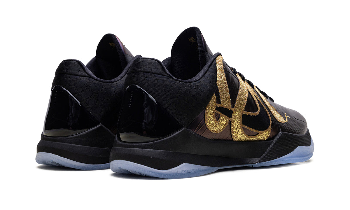 Nike Kobe 5 Protro Basketball Shoes - Iridescent Purple & Black with Gold Snake Detailing