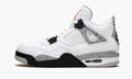 Air Jordan 4 Retro White Cement Sneakers - White, Gray & Black