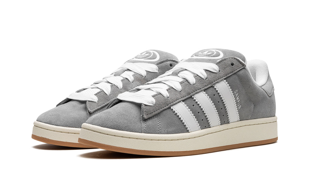 adidas Campus 00s Sneakers - Gray & White with Cream Midsole and Gum Outsole