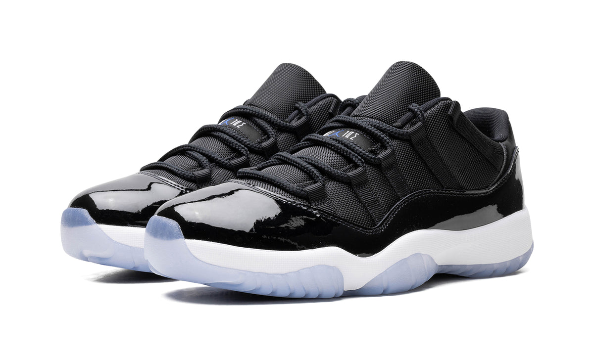Air Jordan 11 Retro Low Sneakers - Black, White and Concord Blue Details