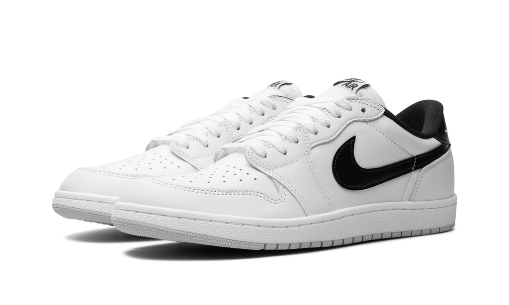 Air Jordan 1 Retro Low Sneakers - White and Black with Light Gray Outsole
