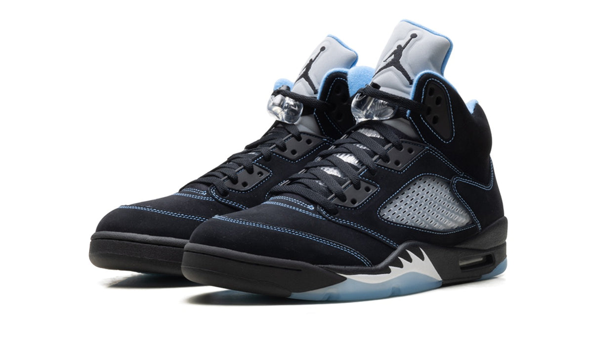 Air Jordan 5 High-Top Sneakers – Black, Light Blue & Silver