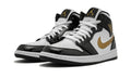 Air Jordan 1 Mid Sneakers – White, Black & Metallic Gold