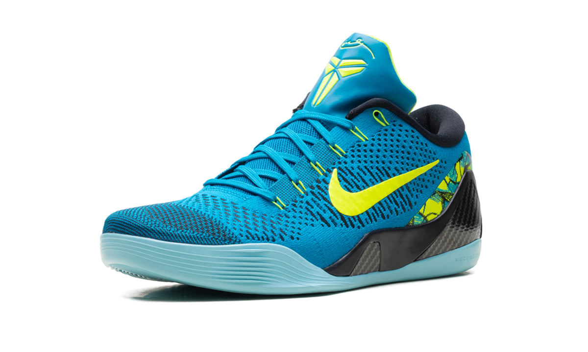 Nike Kobe 9 Elite Low Basketball Shoes - Teal Blue and Neon Yellow