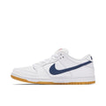 Nike SB Dunk Low Orange Label Sneakers - White & Navy with Gum Sole