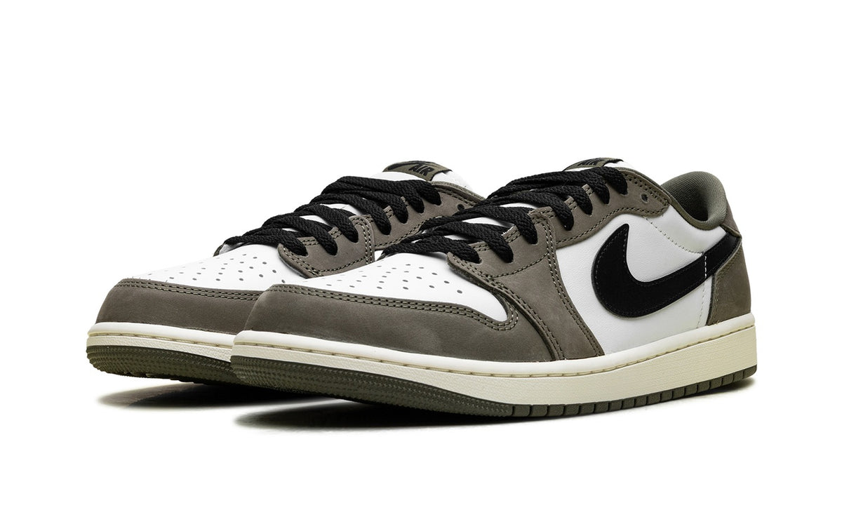 Air Jordan 1 Low Sneakers - Olive Grey/White/Black with Cream Midsole