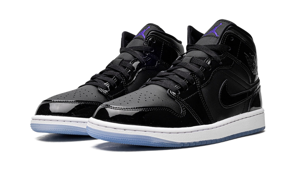 Air Jordan 1 Mid Sneakers – Black, White & Ice Blue