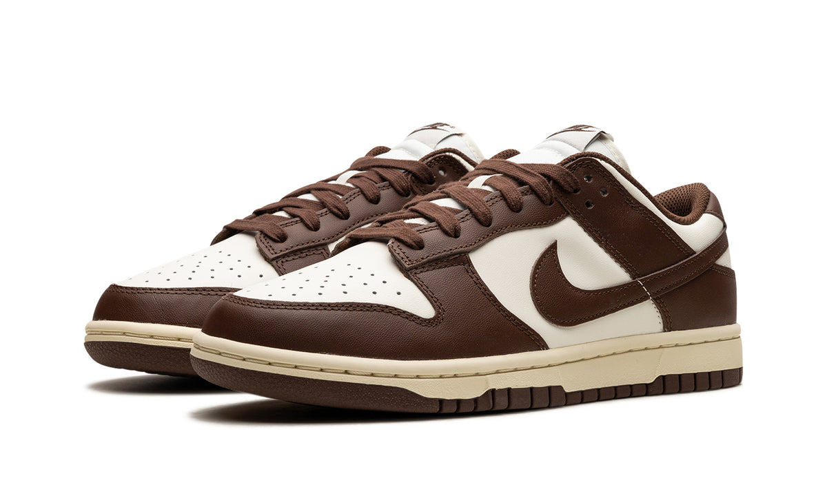 Nike Dunk Low Sneakers - Dark Brown & Off-White with Cream Midsole