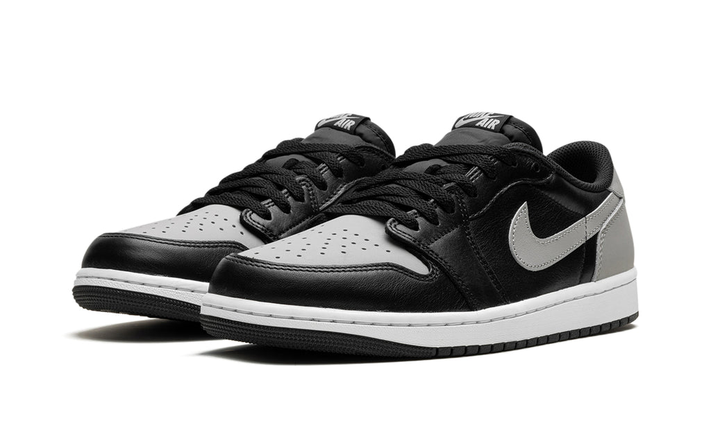 Air Jordan 1 Retro Low OG Sneakers - Black and Gray with White Midsole