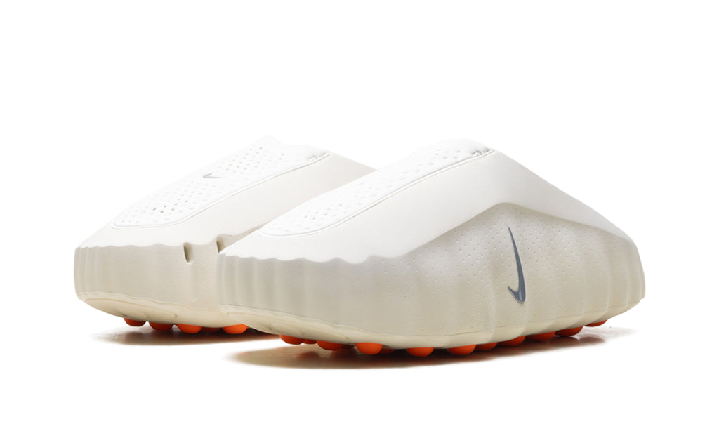 Nike Mind 001 Slip-On Mules - Cream with Gray Swooshes and Orange Outsole Nodes