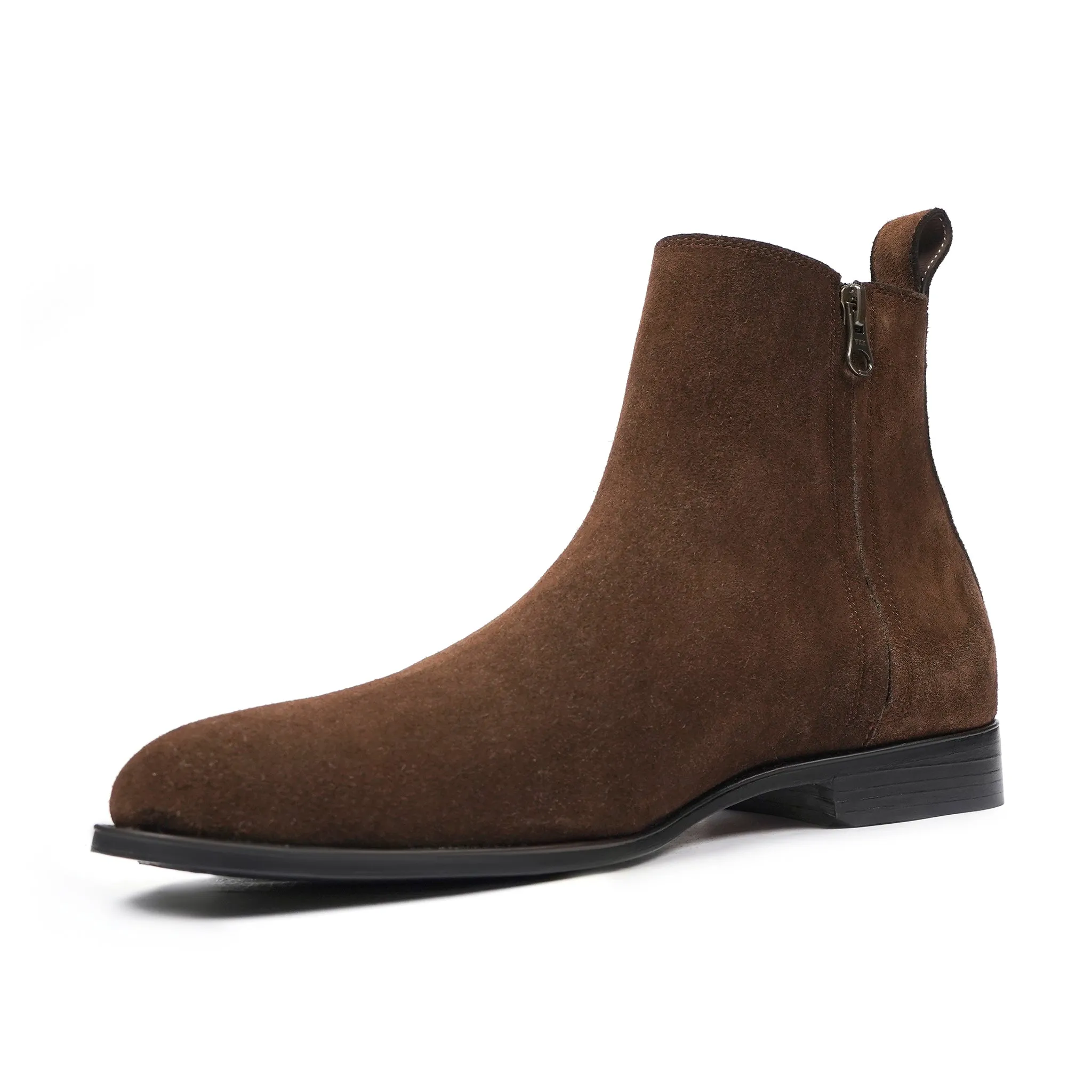 Akemi - Men's Dark Brown Kid Suede Chelsea Boot