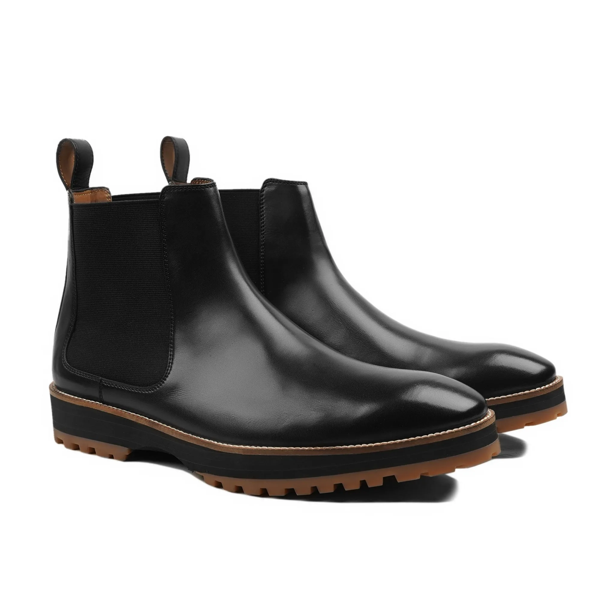 Avis - Premium Mens Black Calf Leather Chelsea Boots with a Sleek Design