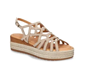 Bella Vita Zip-Italy platform espadrille sandals, gray