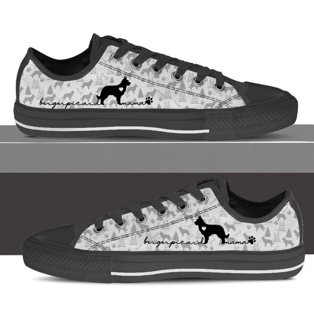 Berger Picard Low Top Shoes, Dog Printed Shoes, Canvas Shoes For Men, Women