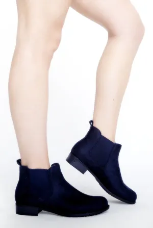 Blue Suede Low Ankle Chelsea Boots - Hope