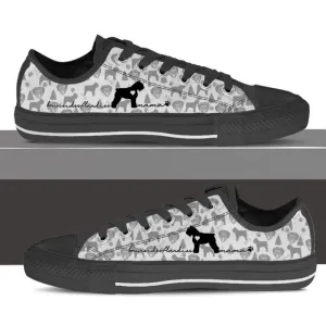 Bouvier des Flandres-Printed Canvas Low Top Shoes for Men and Women