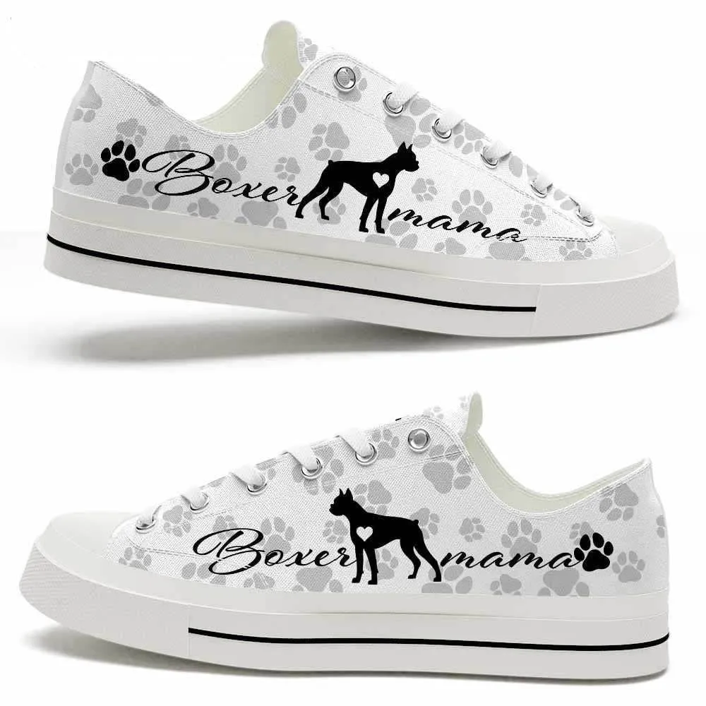 Boxer Paws Pattern Low Top Shoes - Happy International Dog Day Canvas Sneaker, Dog Printed Shoes, Canvas Shoes For Men, Women