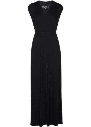 Bpc Selection Jersey and Sustainable Viscose Maxi Dress, Black